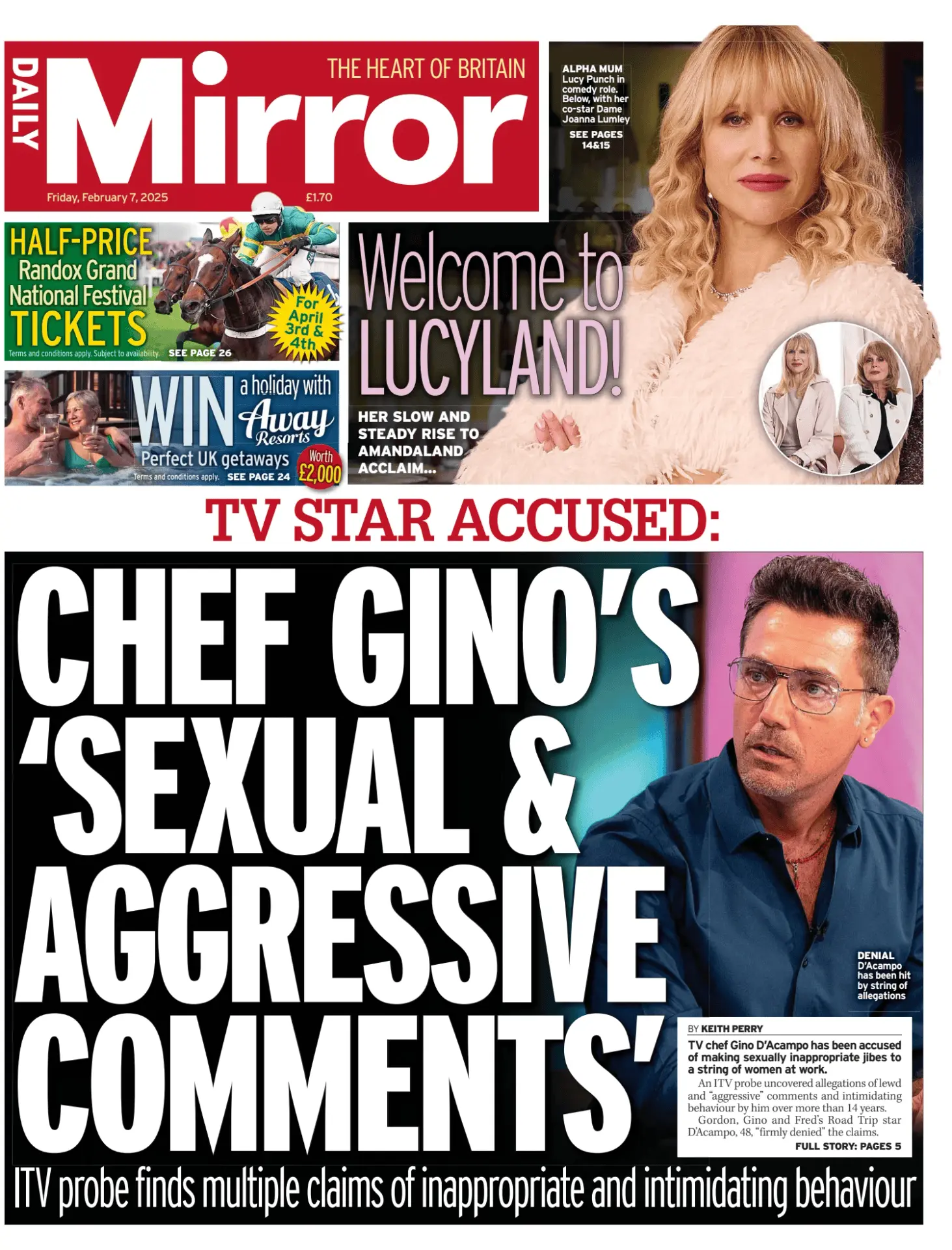 Prima-pagina-Daily Mirror-edizione-di-oggi-07-02-2025